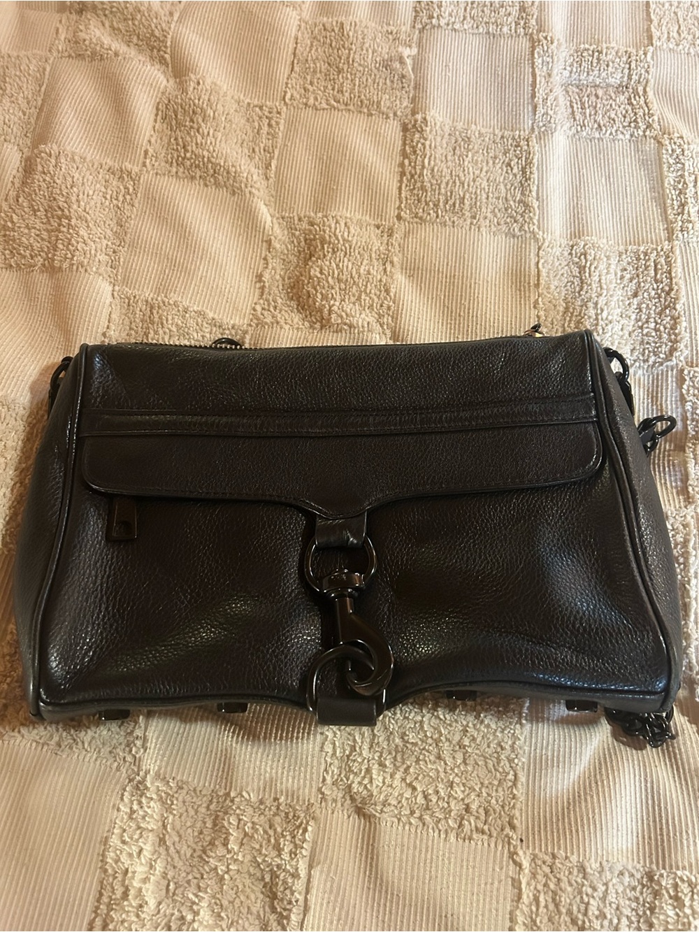 Rebecca Minkoff black on black crossbody.